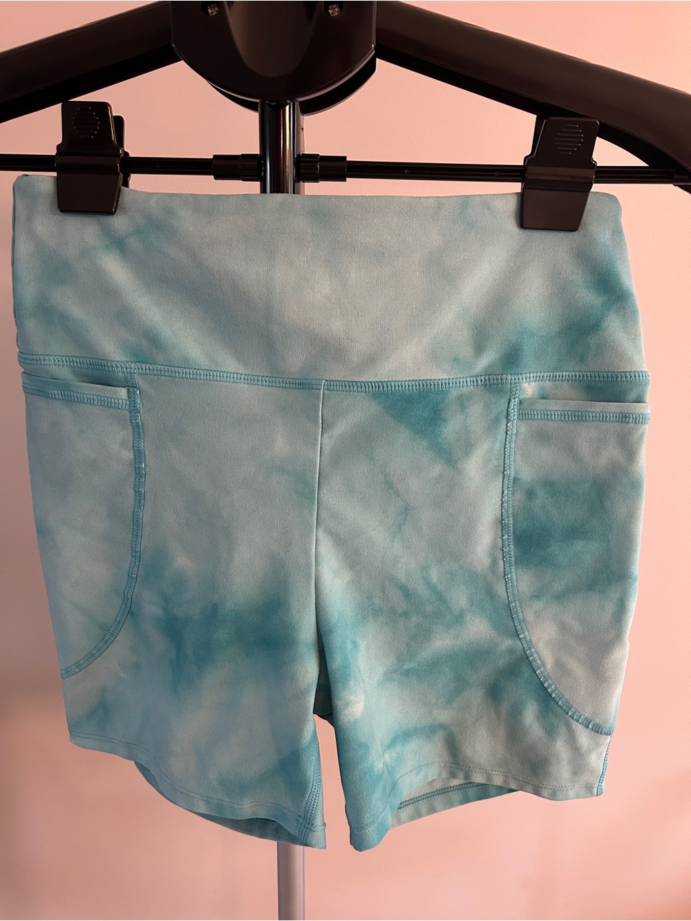 JoyLab Light Blue Tie-Dye High-Rise Bike Shorts